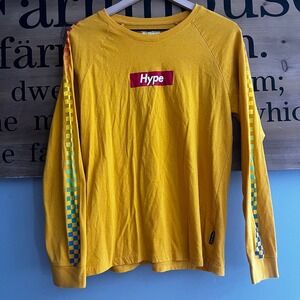 Hype Rainbow Checkered Long Sleeve‎ Shirt Size Medium
